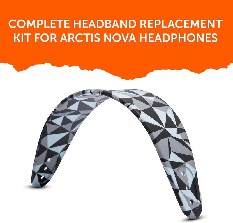 WC HeadbandZ Arctis Nova - Upgraded Silicone Headband for Arctis Nova Headsets by Wicked Cushions - Enhanced Flexibility, Comfort, and Style with Matching Earpad Designs | Geo Grey - Image 5